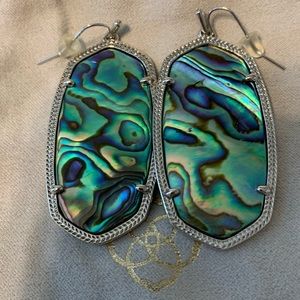 Kendra Scott Danielle with Silver Tone Frame and Abalone Stones. EUC